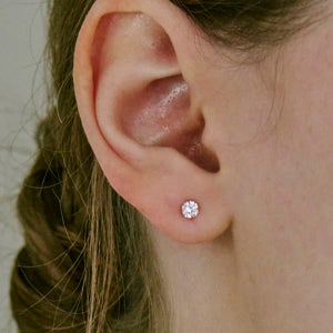 14k 기본 데일리 큐빅 귀걸이 2/3/4mm