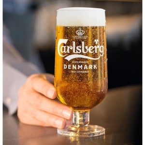[코스터서비스] 칼스버그 330ml 수입 맥주잔 덴마크 전용잔
