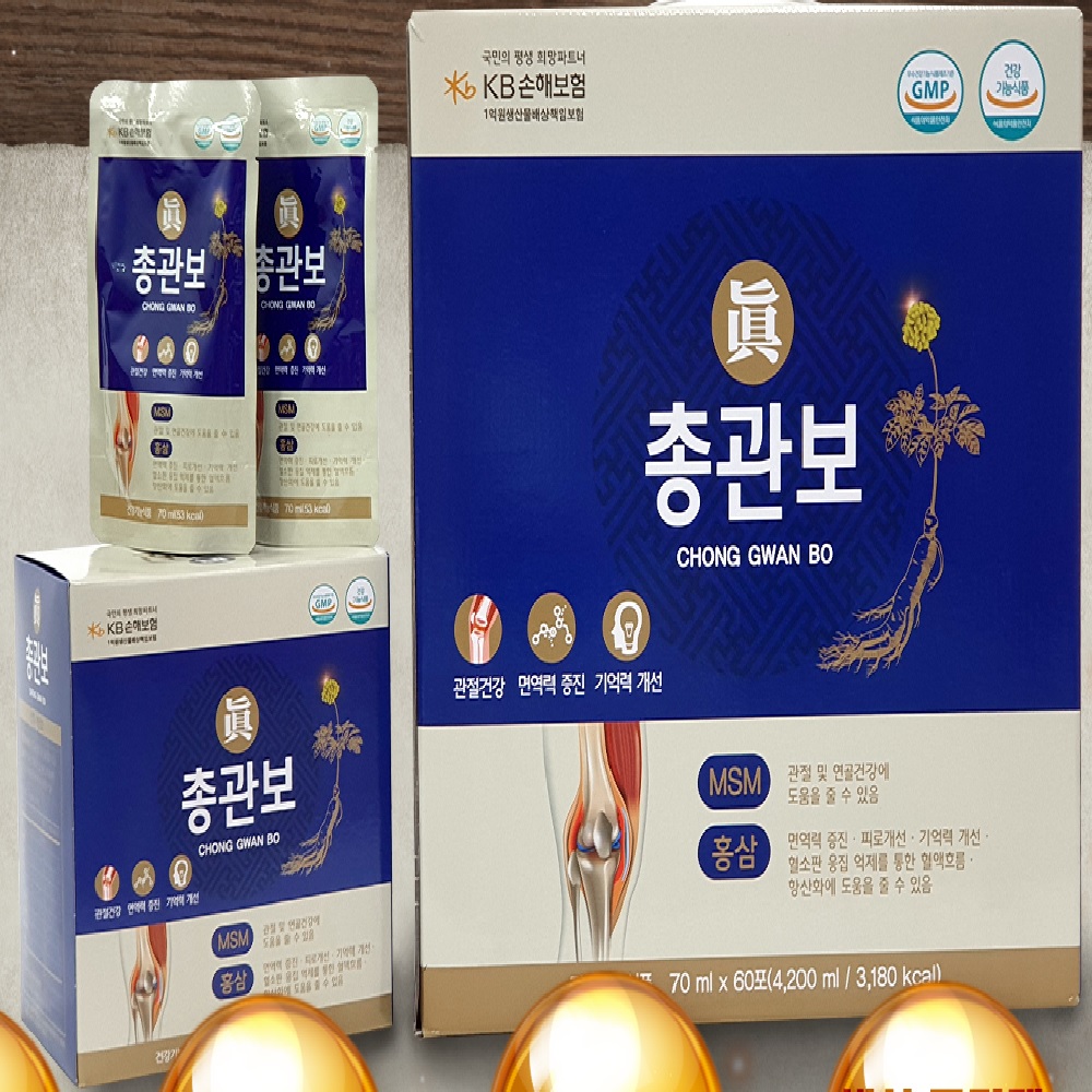 정품 진총관보 70ml 60포 관절<b>연골</b> 영양제 MSM 홍삼