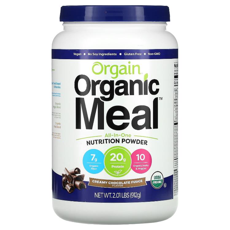 올게인 Orgain Organic Meal <b>올인원</b> <b>뉴트리션</b> 파우더 크리미 초콜릿 퍼지 912g(2.01lbs) US 직배송