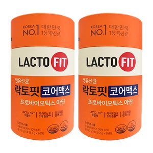 종근당건강 락토핏 코어맥스 생 유산균 프로바이오틱스 아연 홈쇼핑 60포, 2개