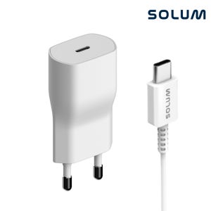 솔루엠 슬림 25W 초고속충전기 PD PPS 어댑터 C타입 케이블 포함