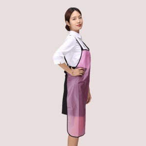[애플가운] A-254 방수우레탄 검정끈 앞치마 핑크 중