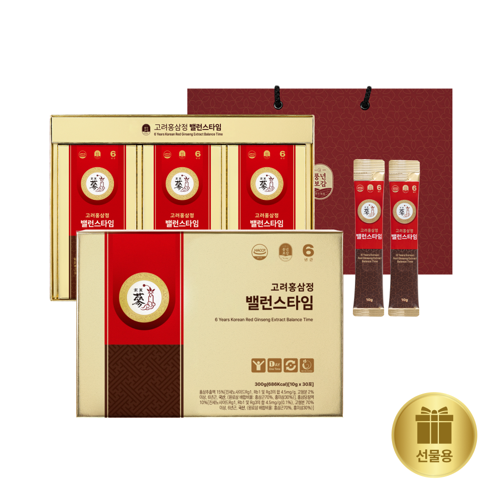 PNBG 풍년보감 <b>고려홍삼정</b> 밸런스타임 진액스틱 홍삼선물세트 30포, 1개