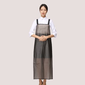 [애플가운] A-250 방수우레탄 검정끈 H앞치마 회색 대
