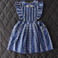 AW22 봉주르 다이어리 인디고 자카드 에이프런 원피스 AW22 BONJOUR DIARY Indigo Jacquard Apron Dress