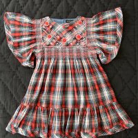 AW22 봉주르 다이어리 레드 타탄 로잘리 원피스 AW22 BONJOUR DIARY Red tartan dress Rosalie