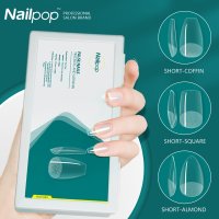 네일팁 Nailpop 55pcs 짧은 아몬드스퀘어코핀