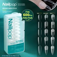 네일팁 Nailpop프로 클리어 세미 매트 아몬드 코