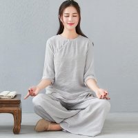 전통 요가복 여자를 중국 작풍 여름 옷 2021 Tai Chi 제복 요가 Cheongsam