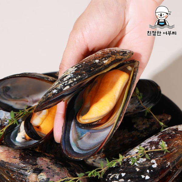 자연산 홍합 섭 대왕 특대 담치 1kg 친절한어부씨