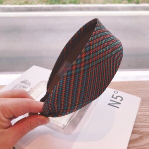 가을분위기 단풍 톤다운체크 머리띠 hairband