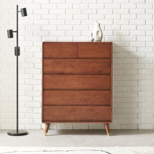 라로퍼니처 포르테 850 고무나무 원목 서랍장 5단 수납장