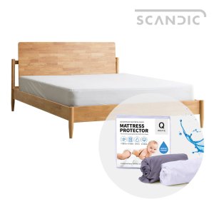 사부아 고무나무 원목 평상형 침대 Q 방수커버 증정