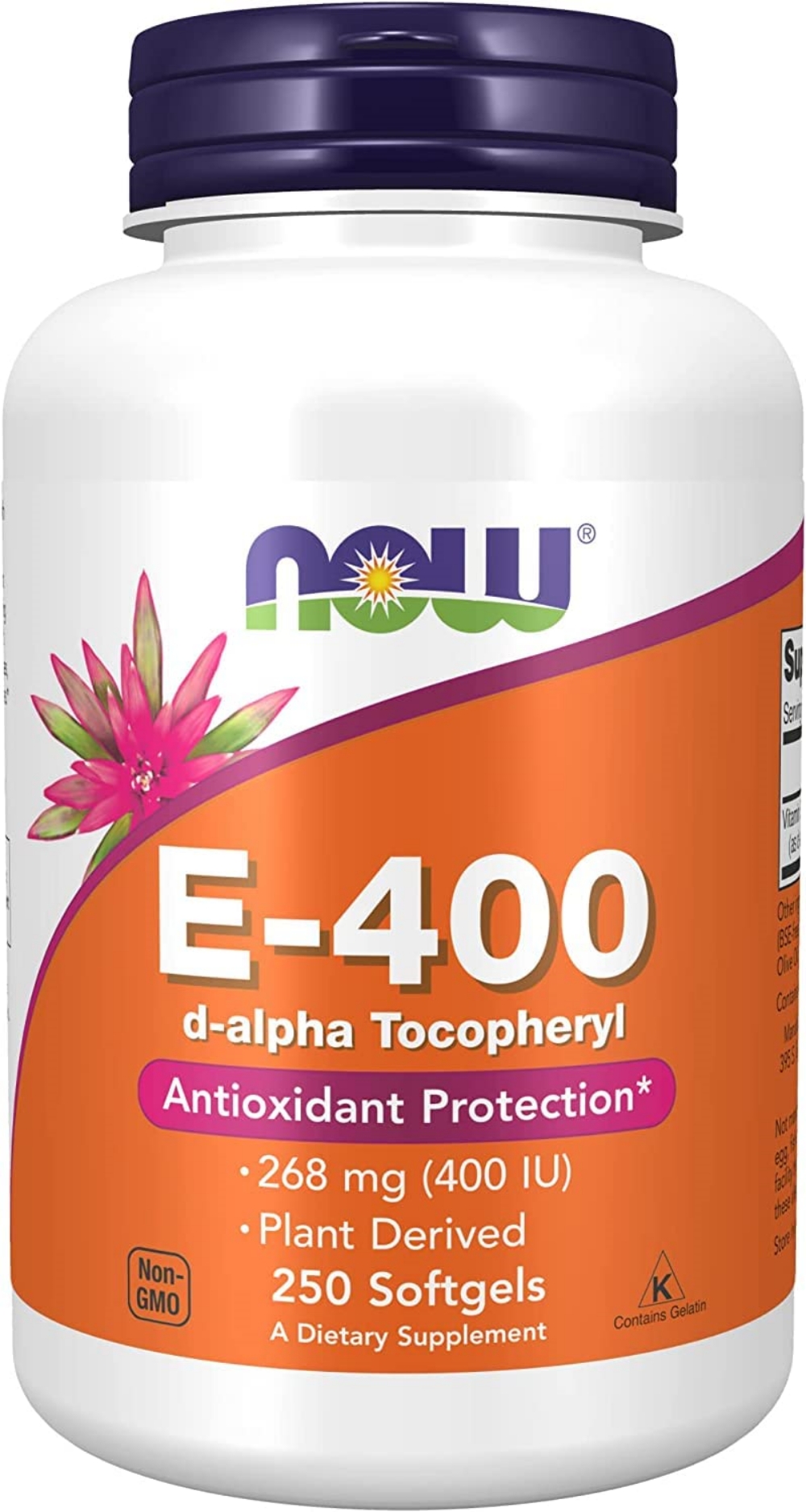 <b>나우푸드 비타민 E</b> E-400 268mg (400IU) 토코페롤 함유 250정