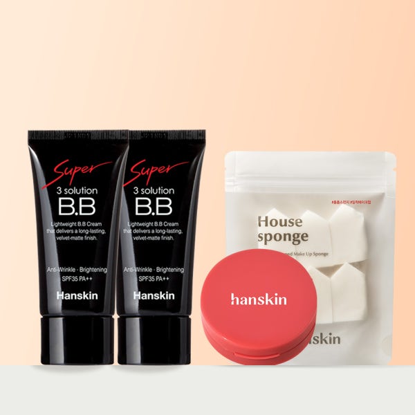 [쿠션 미니 공병+스펀지 6매 증정] 한스킨 수퍼 쓰리 솔루션 비비크림 30ml SPF35 PA++ 1+1