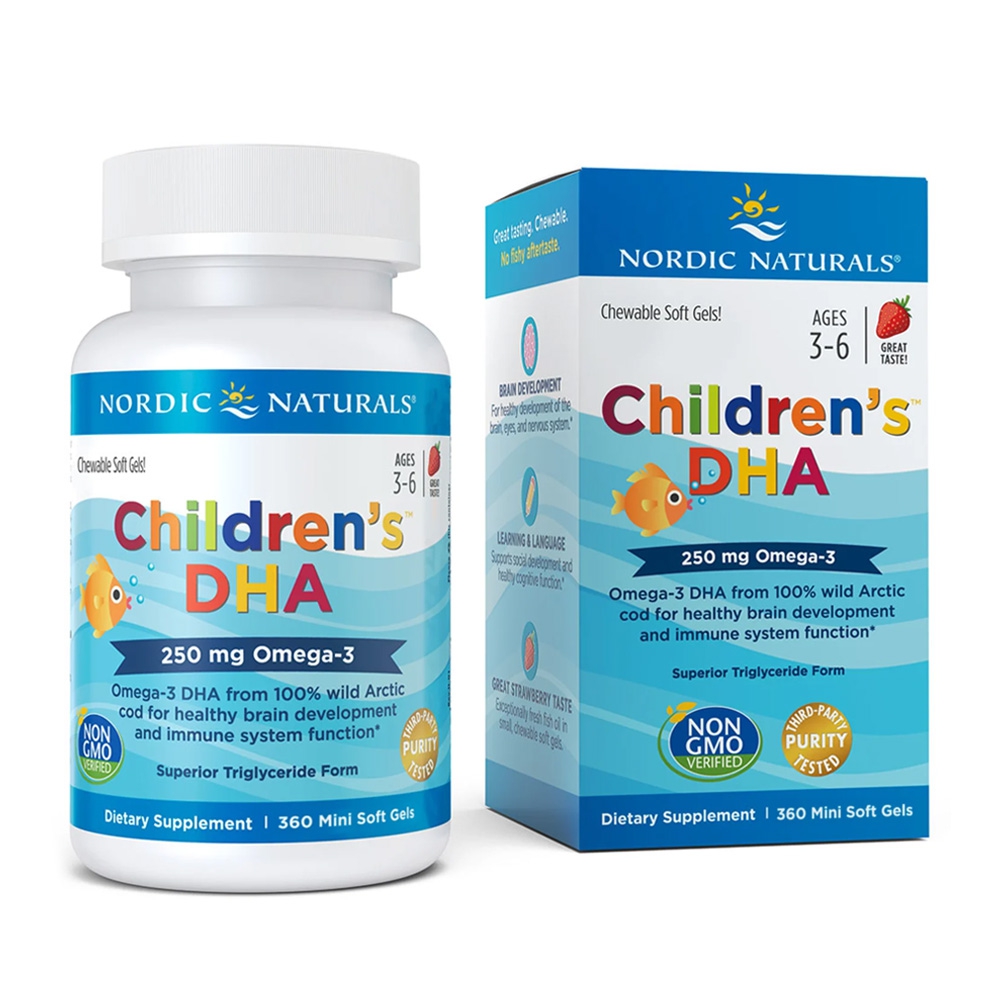 노르딕 어린이 <b>DHA</b>250mg 오메가3 딸기맛 360미니소프젤