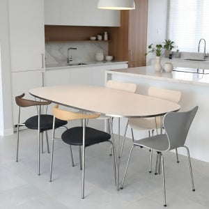 라미네이트식탁 HPL 타원형 화이트테이블 A스타일 국내 맞춤제작 마레의집