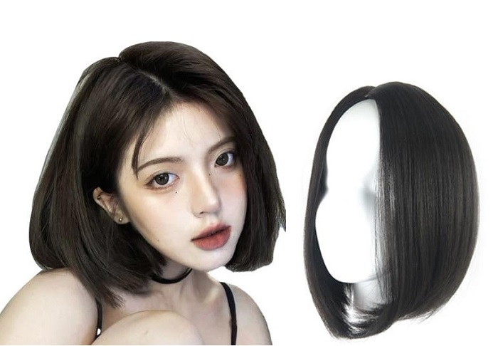 여성 커트머리 앞머리없는 단발머리 통가발