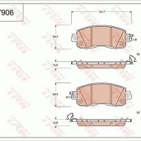 TRW GDB7906 브레이크 패드 프런트 닛산 알티마, 리프, 테아나 D1060-3TA0A