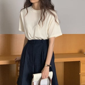 [무배] 속기모 기본 베이직 무지 라운드 이너 베스트 반팔 티셔츠 (7color)