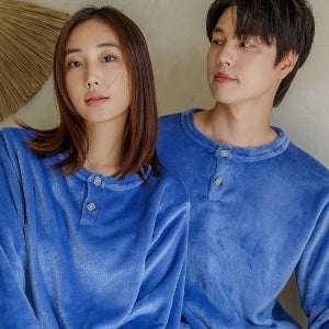 [에이원] 보슬보슬 커플잠옷세트 밍크 수면 라운드 파자마 홈웨어