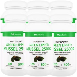 [미국배송] 마이라이프 내추럴스 뉴질랜드 초록입홍합 25000 120캡슐, 6개