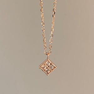 여자 14k 18k 마름모 큐빅 미니 골드 펜던트 데일리 목걸이