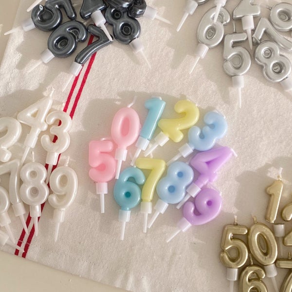 미니숫자초 0부터9까지(10개입)세트 생일초 파티초