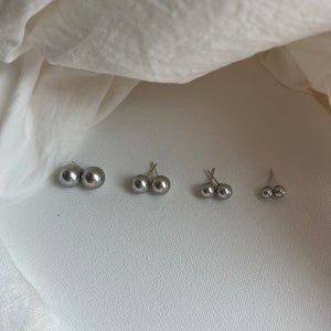 14k 라이트그레이 스와로브스키 진주 귀걸이 6mm-12mm