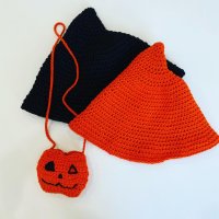 [DIY]할로윈 의상 마녀모자 호박가방 뜨개질 만들기