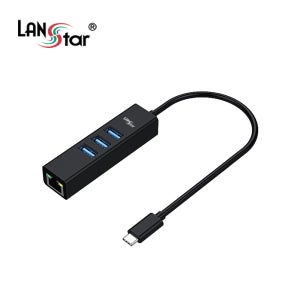 LANstar USB3.0 C타입 3포트 기가 랜카드 랜젠더 허브 LS-C31GLH