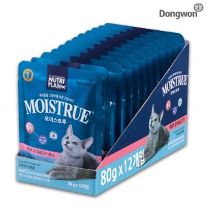 동원 뉴트리플랜 모이스트루 주식 어덜트 80g x 12개입 고양이 파우치