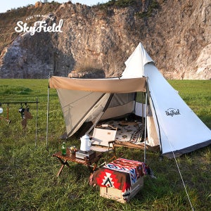 스카이필드 실버 헥사 인디언 텐트 (SF-TE-045) / 감성 캠핑 그늘막 스크린 쉘터 피크닉 글램핑 방수