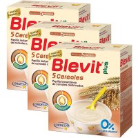 Blevit Plus 5 Cereales Papilla 블리빗 이유식 오트밀 밀가루 베이비 시리얼 죽 무설탕 5개월부터 600g 3개