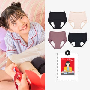 단색 초경선물 생리팬티 세트+책 & 엽서 동봉