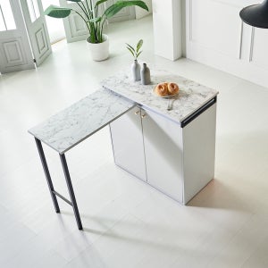 키렌 800 홈바 테이블 확장형 아일랜드 식탁 수납장 조리대