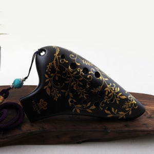 (구매Gift) 세계로본 오카리나 도자기 나뭇잎 오카리나 더블C 운지편한 OCARINA