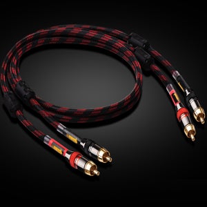 2RCA 케이블 최고급 구리 AUX 절연망 0.75m
