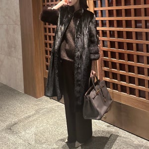 세이블 소매 차이나카라 밍크 코트 A69