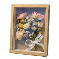 사진 프레임 테이블 종이 장미 꽃 점토 말린 꽃 선물