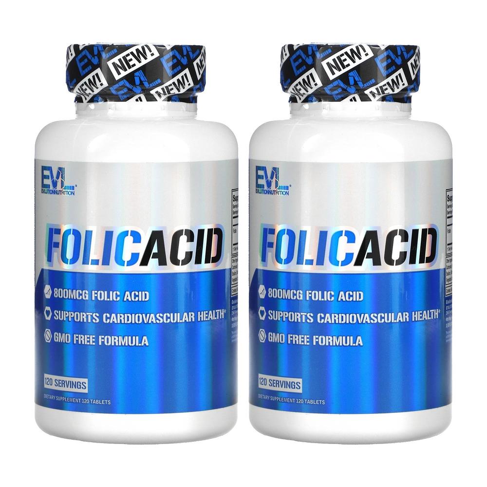 EVL <b>에볼루션 뉴트리션 엽산</b> 800mcg 120정 2통