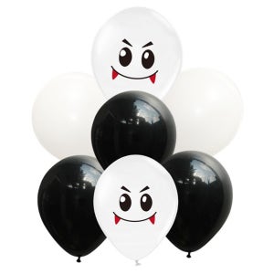 드라큐라 화이트 블랙 혼합풍선세트 할로윈 파티풍선(10개)