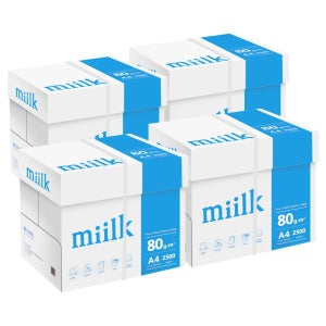 밀크 A4용지 복사용지 80g 2500매 4BOX