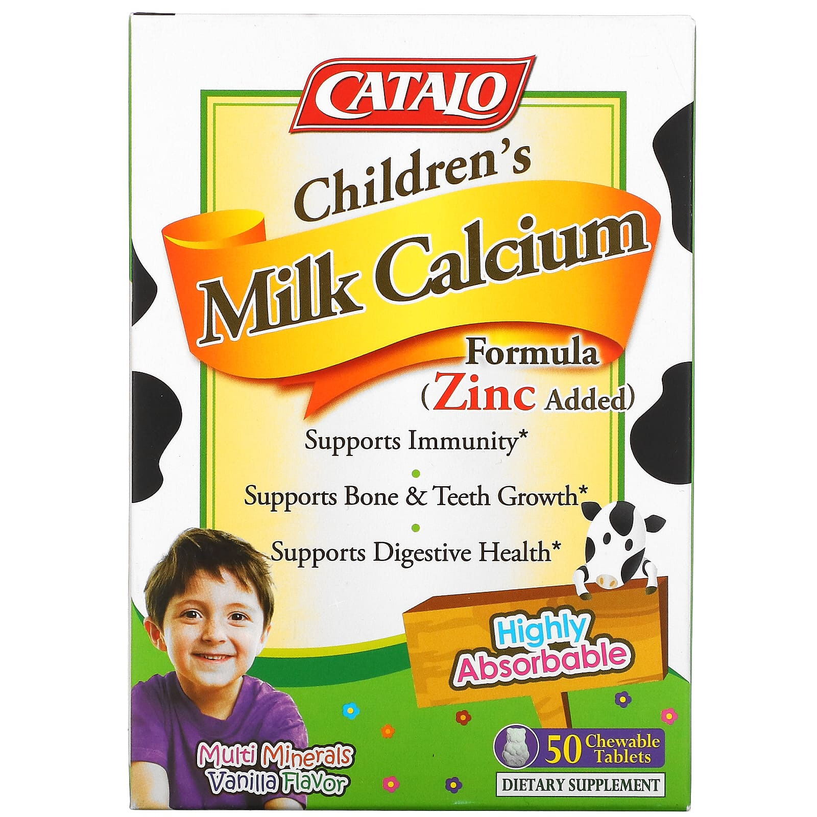 <b>칼슘</b> Childrens Milk Calcium Formula Vanilla 50 츄어블 타블렛