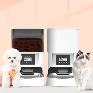 [디클펫] 강아지 고양이 스마트 자동급식기 AT-310 스케쥴 음성녹음 분리세척 ok 스텐그릇포함