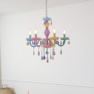 레인보우 5등 카페 펜던트 조명 아이방 키즈 샹들리에 마카롱 식탁조명