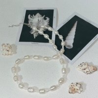 [츄블링-남녀공용] 백조목걸이(Swan Pearl Necklace) 진주목걸이 올드머니룩 담수진주 천연진주 민효린 송민호목걸이 남자목걸이 이영자진주 태양