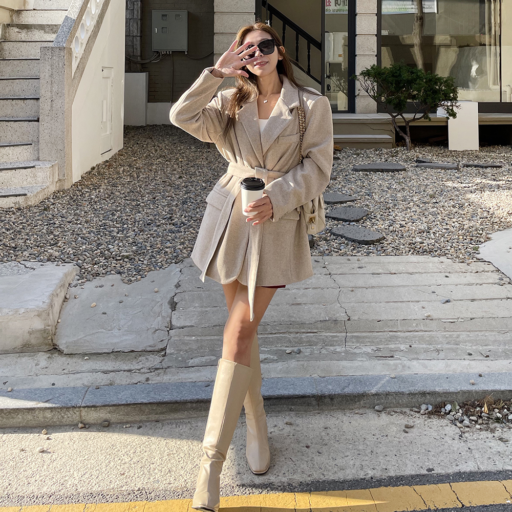 하프 벨티드 울 자켓 [제이모던즈]
