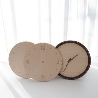 자작나무 라탄시계 합판 지름 25cm 4T